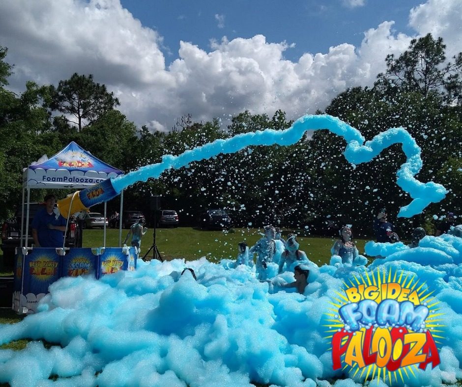 Foam cannon running at a FoamPalooza party